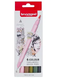 Линеры двусторонние 06цв "Brushpen Токио"