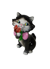 Фигурка Котик с бабочкой 6х9,5х11,8см (20018)
