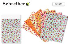Набор для творчества Schreiber/Шрайбер Ткань самоклеящаяся А4 (21х30см), Крупные цветы" цвета в ассортимен"