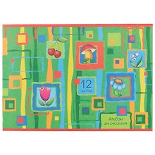 Альбом для рисования «Яркие краски» Hatber А4, 12 листов, скрепка, в ассортименте