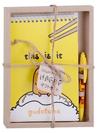 Набор канцелярский «Gudetama. Желтый» (ручка шариковая автоматическая, блокнот А5 60 листов), в подарочной упаковке, Centrum
