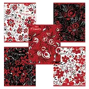 Тетрадь 96л кл. "Цветы на бархате" на гребне, флок, ассорти, Hatber