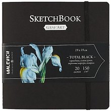 Скетчбук «Graf'Art Total Black», 19 х 19 см, 20 листов