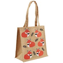 Сумка джутовая M Лисы (32х34х18) (12-Eline-3-M)