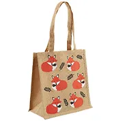 Сумка джутовая M Лисы (32х34х18) (12-Eline-3-M)