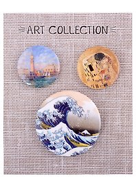 Набор значков Art collection (металл) (2 шт 25мм, 1 шт 38мм)