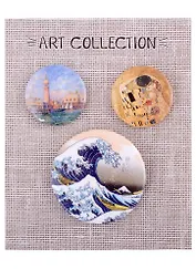 Набор значков Art collection (металл) (2 шт 25мм, 1 шт 38мм)