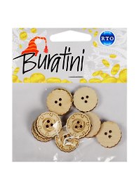 Набор декоративных пуговиц РТО (DZ40001) (Buratini) (фанера) (упаковка)