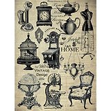 Рисовая бумага для декупажа Craft Premier, А4, 25г/м, Винтажный интерьер CP06179-1