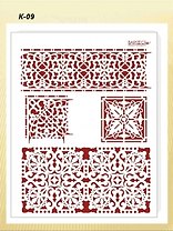 Трафарет пластиковый многоразовый Кружевные бордюры (20х25) (К-09)