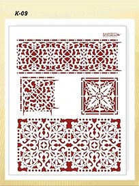 Трафарет пластиковый многоразовый Кружевные бордюры (20х25) (К-09)
