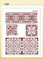 Трафарет пластиковый многоразовый Кружевные бордюры (20х25) (К-09)