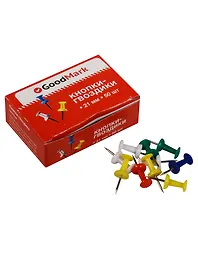 Кнопки-гвоздики GoodMark, 50 штук, цветные
