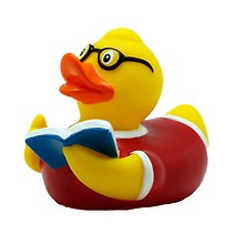 Игрушка для ванной, уточка резиновая FUNNY DUCKS "Уточка читатель" (1827)