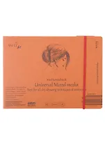 Скетчбук 24,5*18,4см 18л "SMLT Art Mixed media authenticbook", на резинке, 200г/м2, белый, сшивка