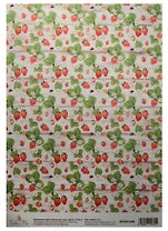 Декупажная карта Земляника в цвету (фон) (HY501249) (21х30см)