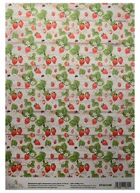 Декупажная карта Земляника в цвету (фон) (HY501249) (21х30см)