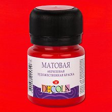 Краска акриловая красная 20мл "Декола" матовая, ЗХК