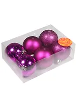 Набор шаров (6шт) (6см) Пурпурный блеск пластик
