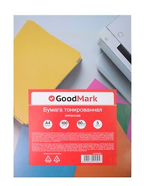 Бумага тонированная А4, 100 листов, 80г/м2, «Интенсив», GoodMark