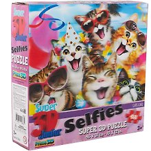 Пазл 48 Super 3D Kids Кошачья селфи-вечеринка (46х31) (3+) (10863) (коробка)