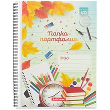 Папка-портфолио «School Time» А4, пластик, 40 файлов, Erich Krause