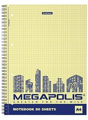Тетрадь в клетку Erich Krause, Megapolis Yellow Concept, А4, 80 листов
