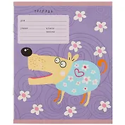 Тетрадь в линейку Unnika, "Смешные собачки (графика)", 12 листов, в ассортименте