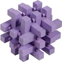 Головоломка 3D деревянная фиалковая