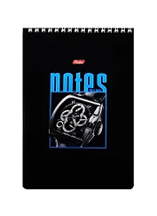 Блокнот А5 60л кл. "Моб.телефон/Часы" гребень, жесткая подложка, Hatber