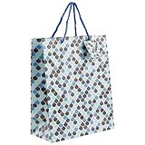Пакет А4 32*26*12,5 "Blue fish-scale" женск, тиснение фольгой, бум.мат.ламинат