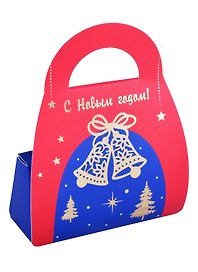 Конфеты С Новым годом (Колокольчики и елки) (золотое тиснение) (синий)