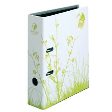 Папка архивная 80мм А4 "Green" белая, картон, Herlitz