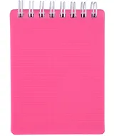 Блокнот А7 80л кл. "LINE NEON" розовый, пласт.обл, спираль