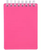 Блокнот А7 80л кл. "LINE NEON" розовый, пласт.обл, спираль