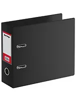 Папка-регистратор А5 70мм, горизонтальная, ПВХ, с карманом на корешке, черная