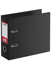 Папка-регистратор А5 70мм, горизонтальная, ПВХ, с карманом на корешке, черная