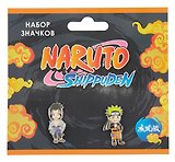 Набор значков Naruto Чибики Шиппуден Саске (металл) (2 штуки)