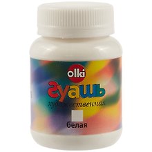 Гуашевая белая краска olki, 100 мл