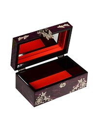 Шкатулка фиолетовая Два Журавля с узорами (перламутр) (13,5х7,5х6) (USEL-208)