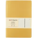 Ежедневник недат. А5 136л "SOFT TOUCH" винтажное золото, интегр.обл., иск.кожа, тонир.блок, скругл.углы, цв.торец, ляссе