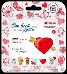 3D пазл «Сердце со стрелой», IQ 3D Puzzle