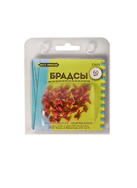 Брадсы металлические «Сердечки», красные, 4,5х8 мм, Craft Premier, 60 штук