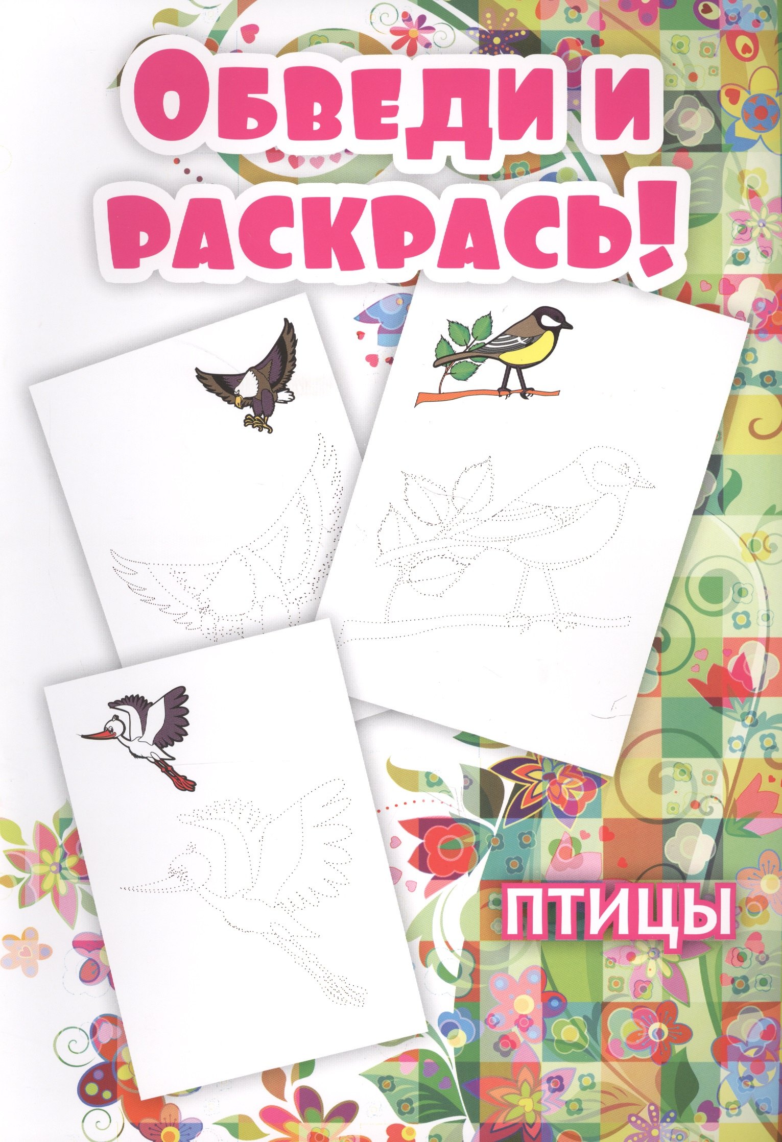 

Обведи и раскрась! Птицы