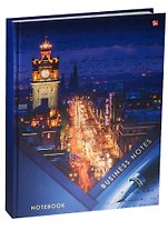 Книга для записей А4 200л кл. "Городской стиль. Ночные огни" 7БЦ, мат.ламинация, тисн. зол. фольгой, Listoff