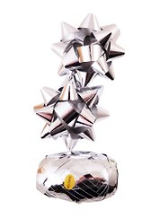 Набор для упаковки Металлик голография, лента, бант 2шт
