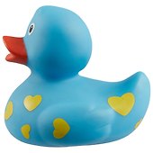 Игрушка для ванной, уточка резиновая FUNNY DUCKS "Уточка голубая в сердечках" (1042) - 2