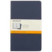 Книга для записей «Cahier Journal Large. Синяя. 3 Шт», А5, 46 листов, линованная, картон, Moleskine