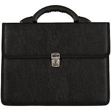 Портфель деловой «Siena», 350х260 мм, кожзам, 2 отделения, на замке, черный, OfficeSpace