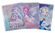 Обложки 03шт д/тетрадей гологр. "СКАЗОЧНЫЕ ПРИНЦЕССЫ" 346*215мм, ПВХ 70мкм, три наклейки для персонализации, подвес